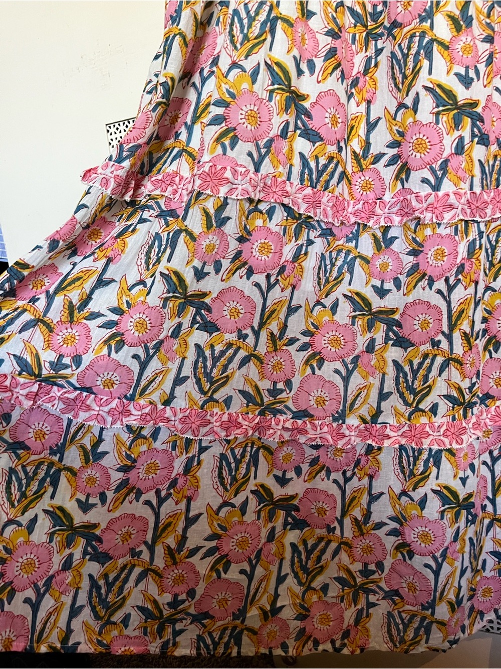 Caroline Constas Pink Floral Tiered Sleeveless Maxi Dress Sz small - Picture 7 of 11